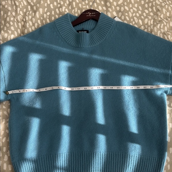 NAADAM Super Luxe Cashmere Mockneck Sweater Women’s Blue Size M - Picture 6 of 7